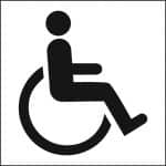 wheelchair accessibility symbol denoting accessible parking information